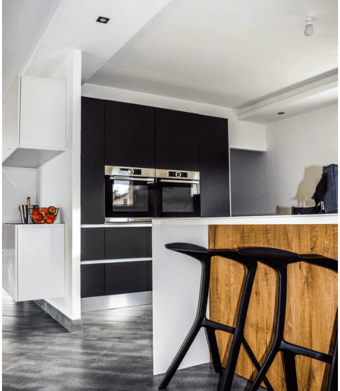 Contemporary kitchen interior with island