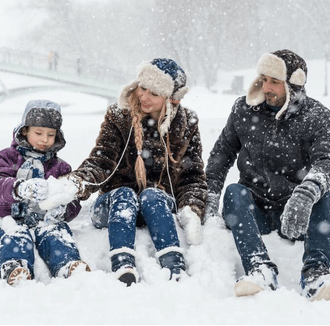 Winter fun in snowy weather