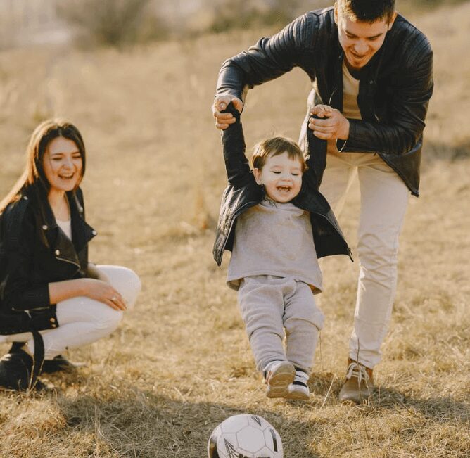 Happy family time in nature