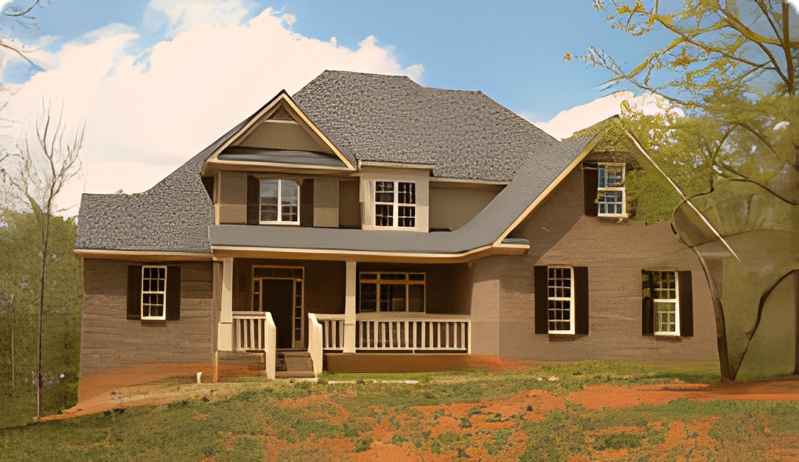 New brick home in leafy area