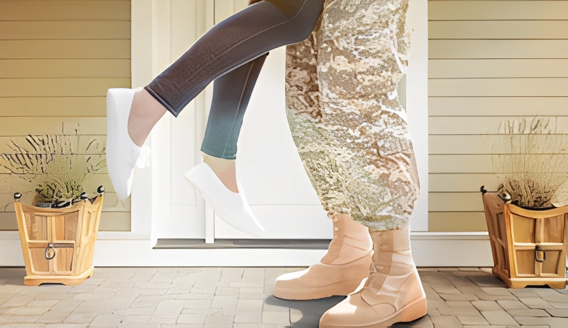 Military homecoming hug